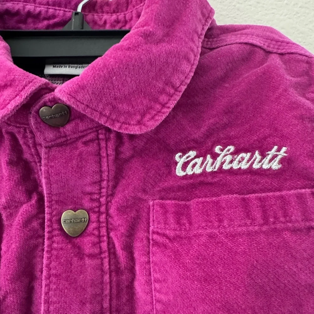 Carhartt‎ Little Girls Purple 100% Cotton Corduroy Jacket Size 8